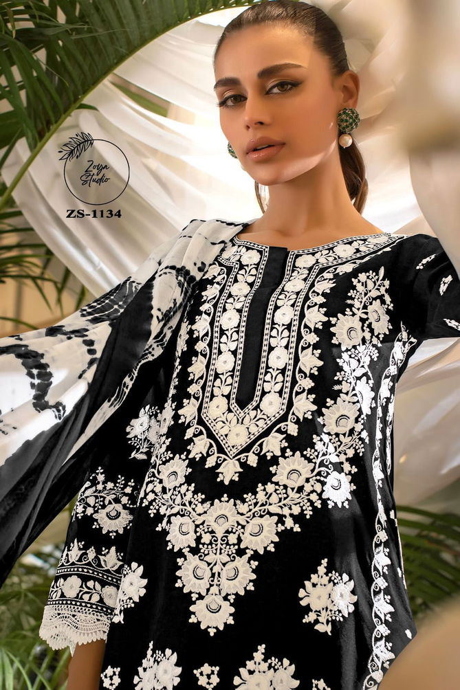 ZS 1134 Embroidery Georgette Pakistani Readymade Suits Catalog